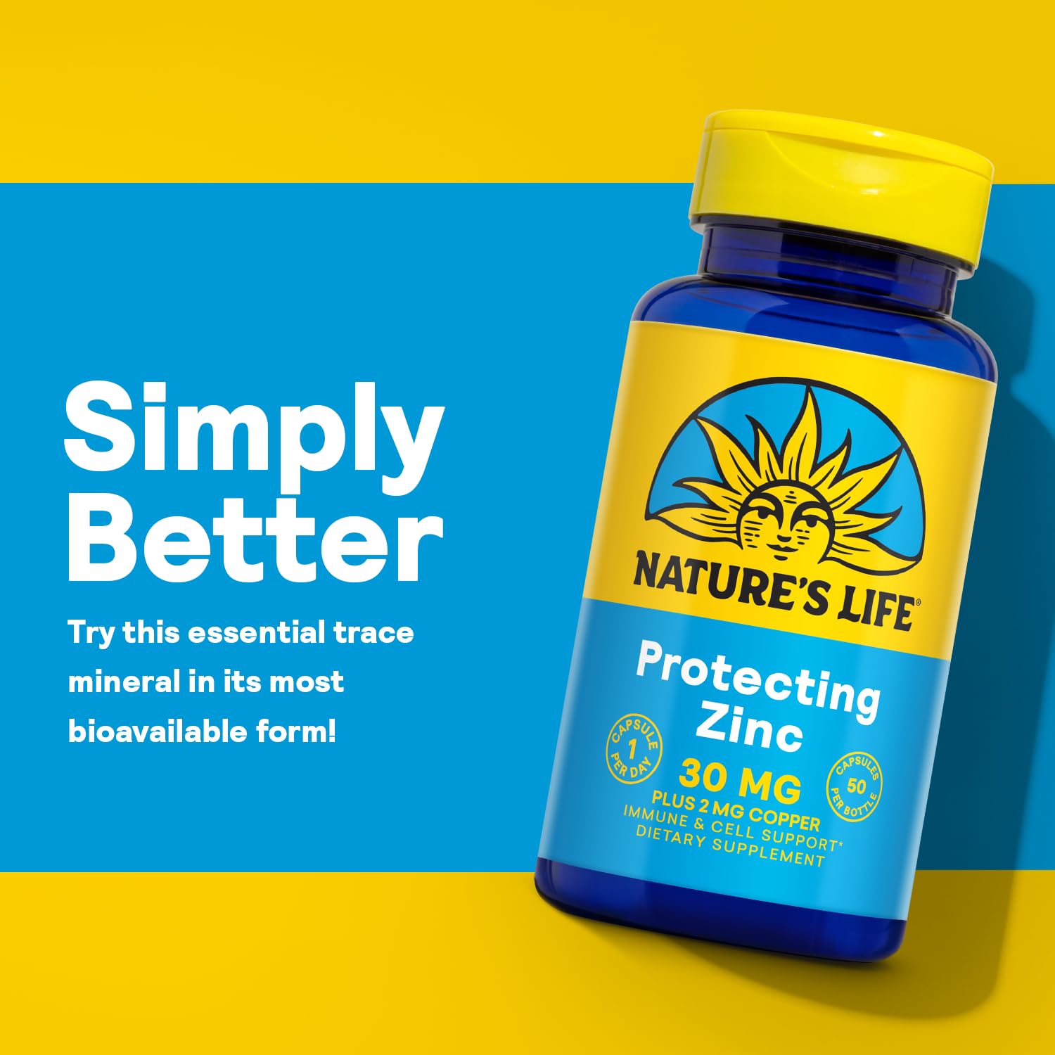 Nature's Life Zinc Picolinate 30mg Plus 2mg of Copper - Chelated Zinc Supplement for Immune, Cardiovascular, Skin, Cellular Function, and Muscle Support - 60-Day Guarantee - 50 Servings, 50 Capsules Nature's Life buy australia supplements