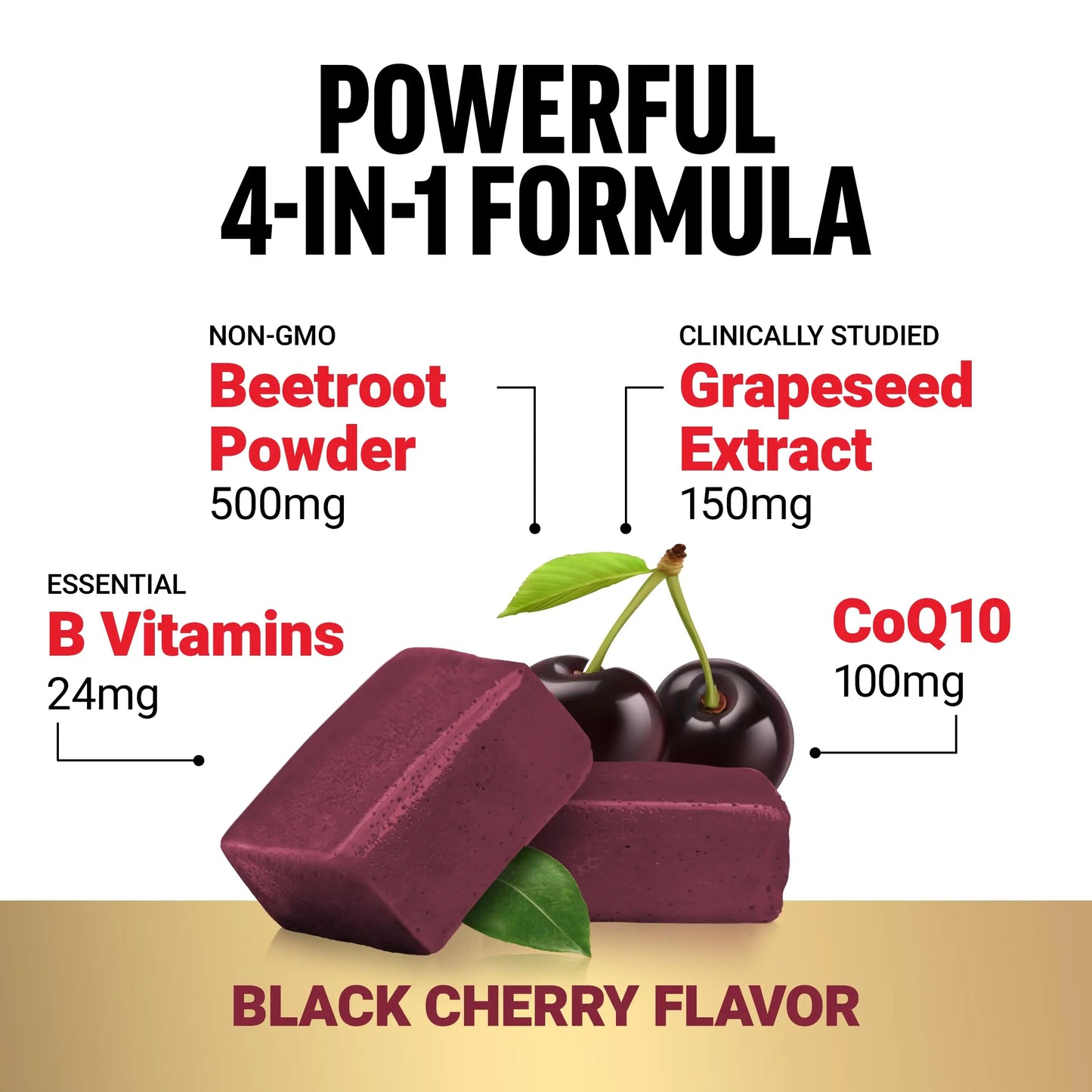 Force Factor Total Beets Ultimate Heart Health Chews for Blood Pressure Support, with Beetroot Powder, CoQ10, B Vitamins & Grapeseed Extract for Blood Flow Force Factor
