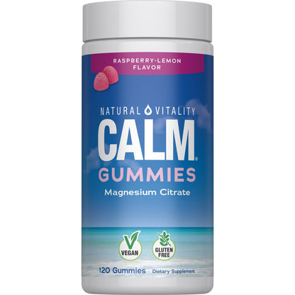 Natural Vitality Calm, Magnesium Citrate Supplement, Stress Relief Gummies, Supports a Healthy Response to Stress, Gluten Free Natural Vitality