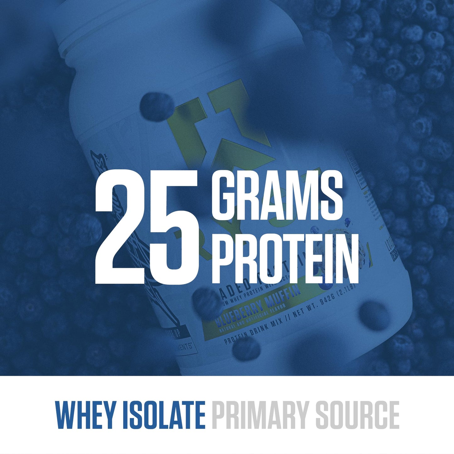 RYSE Loaded Protein Powder - Jet-Puffed Marshmallow - 25g Whey Protein Isolate & Concentrate with Prebiotic Fiber & MCTs - Low Carb, Low Sugar, Digestive-Friendly - 27 Servings / 2 lb Tub