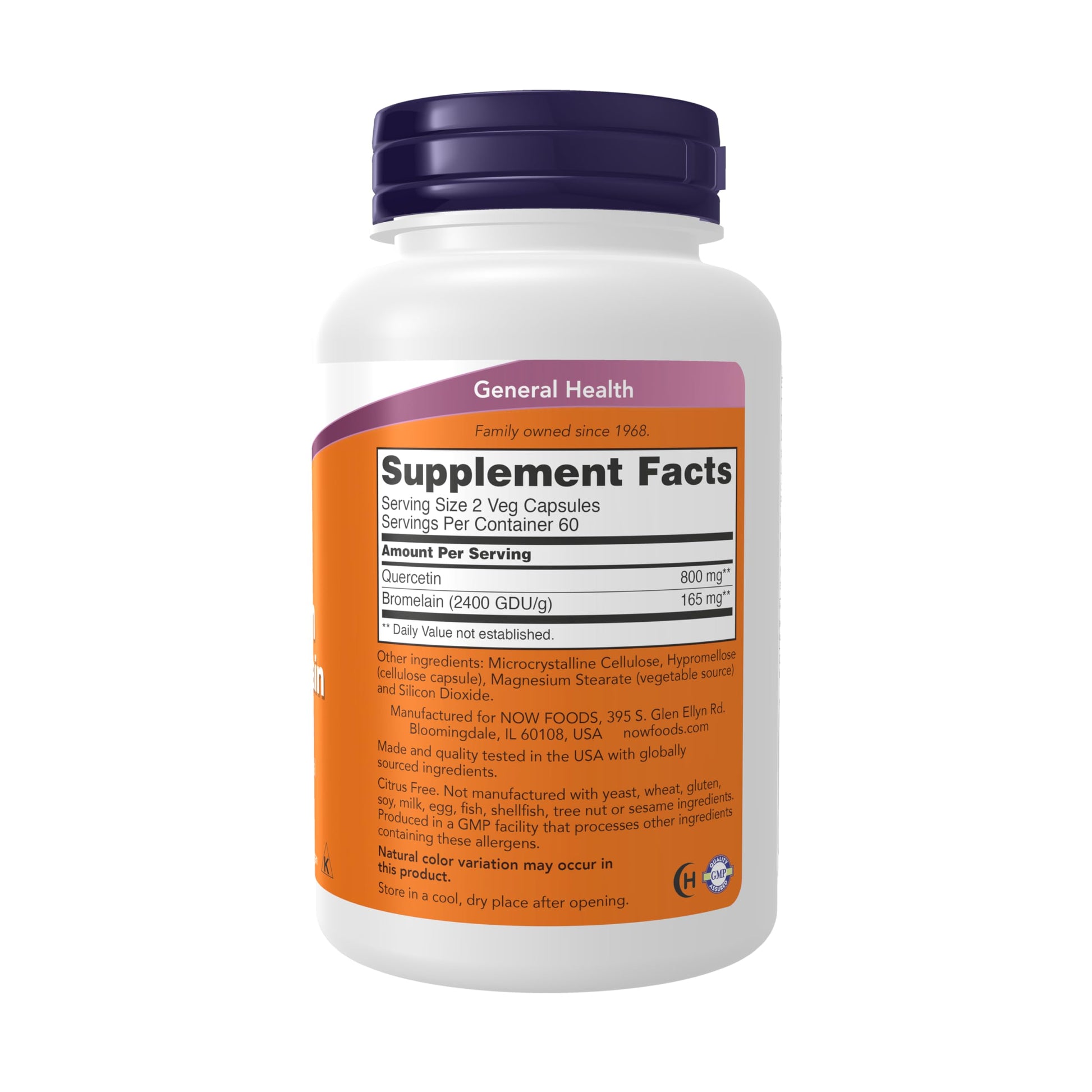 NOW Foods Supplements, Quercetin with Bromelain, Balanced Immune System*, 240 Veg Capsules Gsupps Australia