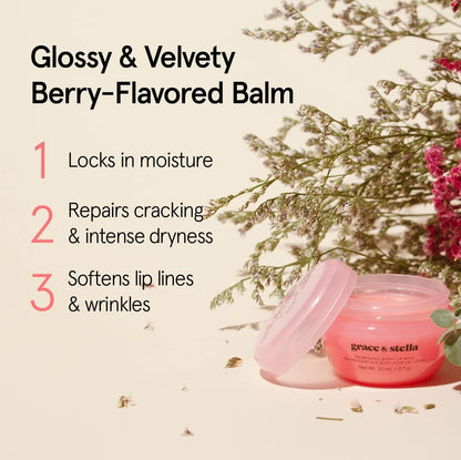 grace & stella Award Winning Lip Butter - Hydrating Lip Balm - Nourishing Lip Mask (1-pack) Travel Essentials, Travel Size Toiletries grace & stella