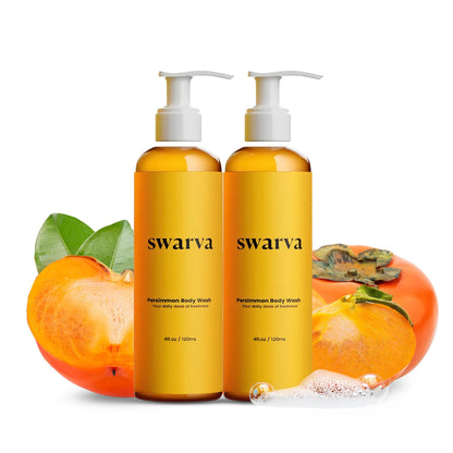 Swarva Japanese Persimmon Body Wash | Odor Cleanser - Sensitive Gel, 2 Pack Swarva