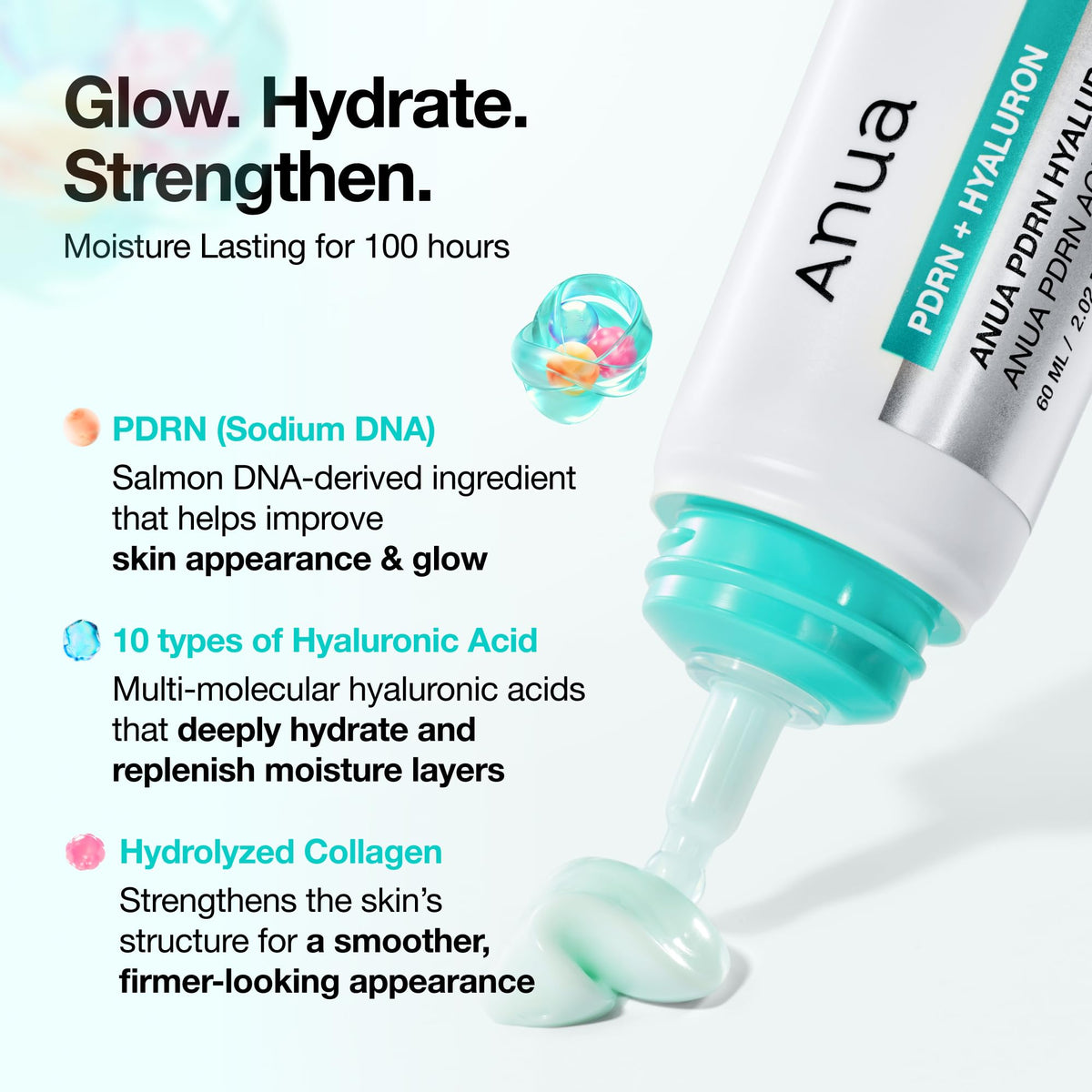 Anua PDRN Hyaluronic Acid 100 Moisturizing Cream, 2.02 fl oz ANUA