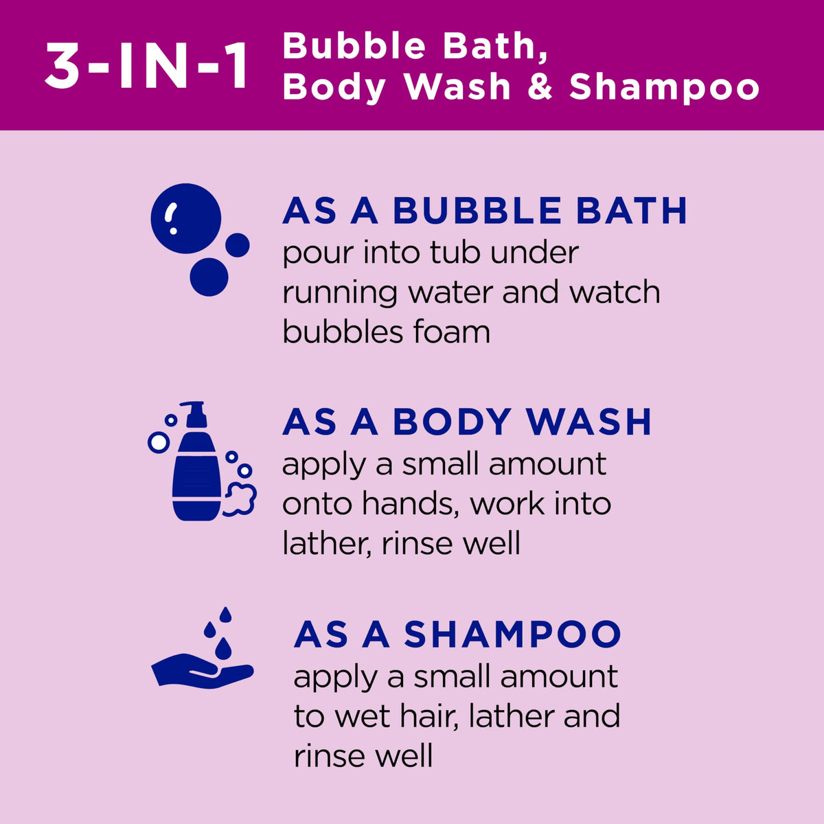 Dr Teal's Kids 3-in-1 Elderberry Bath: Bubble Bath, Body Wash & Shampoo, 20 fl oz Dr Teal's