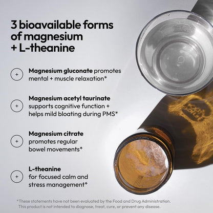 Moon Juice Magnesi-Om Magnesium Powder Supplement - Chelated Magnesium Complex + L-Theanine Blend for Rest, Relaxation & Regularity - Vegan, Non-GMO & No Sugar, Berry, 4.2 oz, 30 Servings