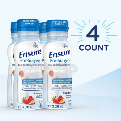 Ensure Pre-Surgery, Clear Carbohydrate Drink, Strawberry, 10 fl oz, 4 Count Ensure Surgery