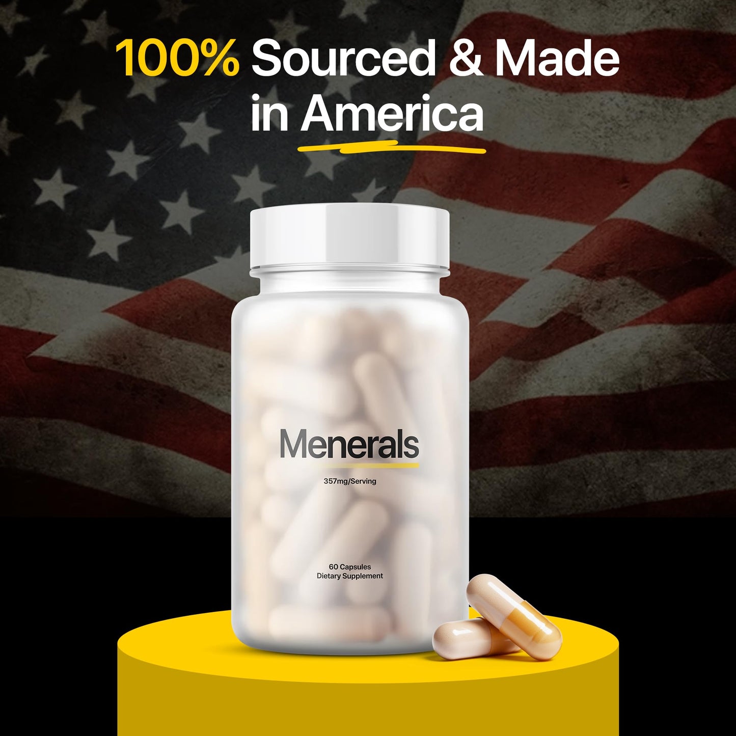 Menerals Mens Multivitamin – Powerful All in One Mineral Supplement for Men – Natural Trace Minerals with Fulvic Acid from Rich American Soil Menerals