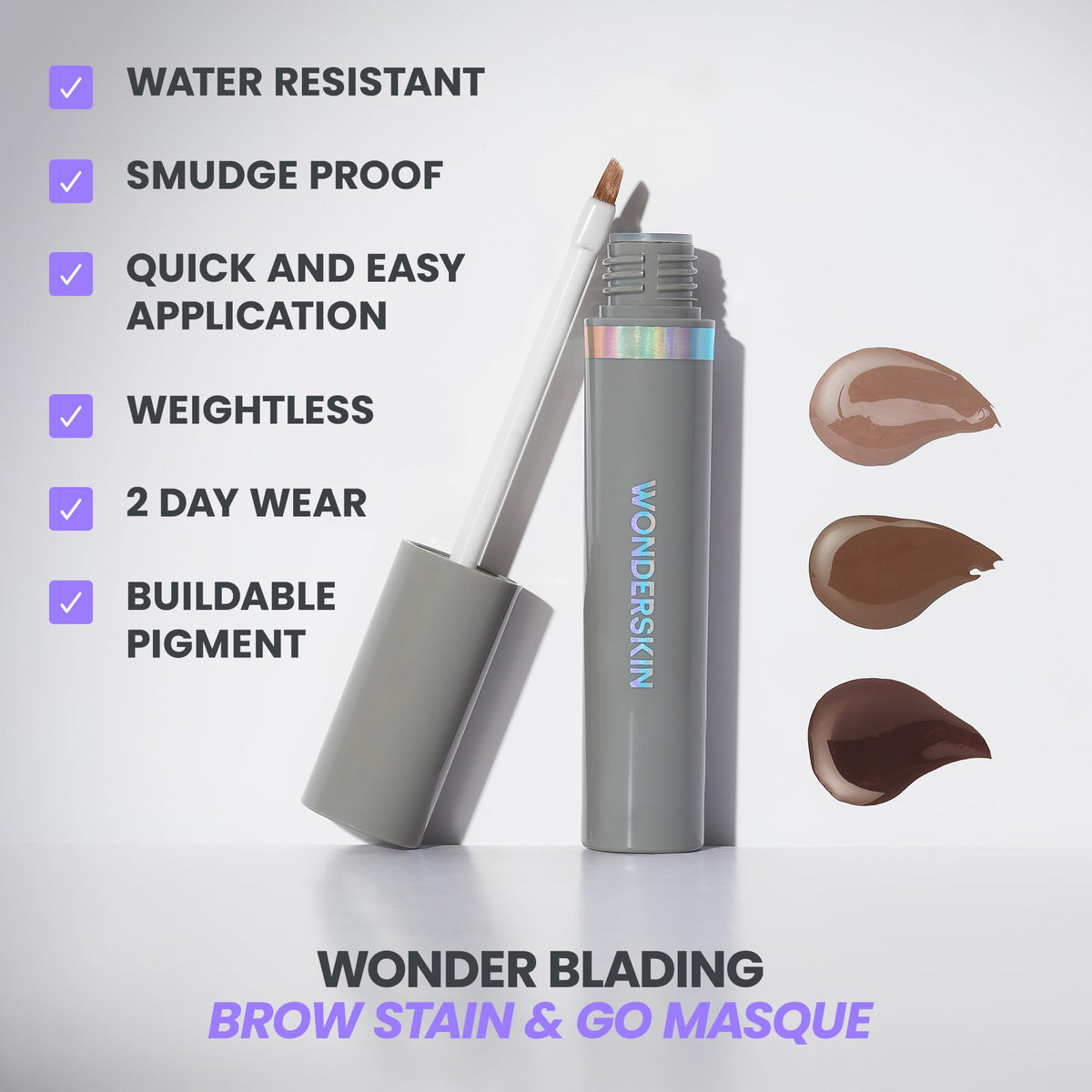 Wonderskin Eyebrow Stain - Long Lasting Brow Tint, Smudge & Transfer Proof Wonderskin