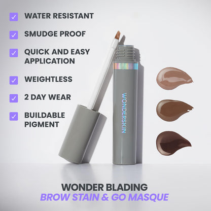 Wonderskin Eyebrow Stain - Long Lasting Brow Tint, Smudge & Transfer Proof Wonderskin