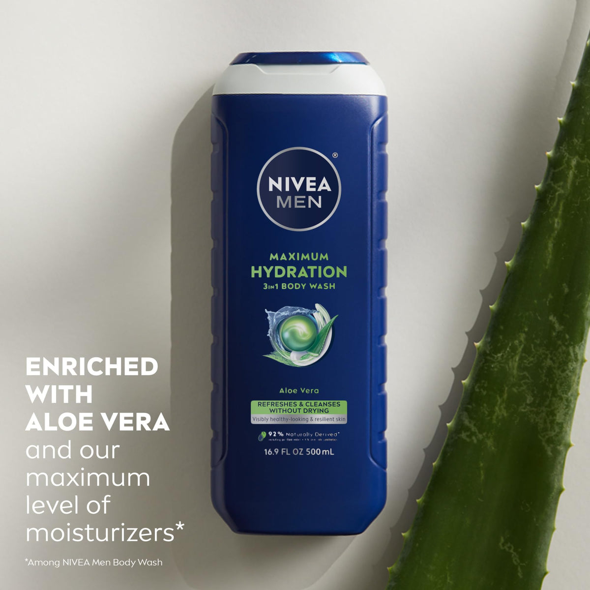 NIVEA MEN Maximum Hydration 3-in-1 Body Wash, Multipack, 3 x 16.9 FL OZ NIVEA MEN