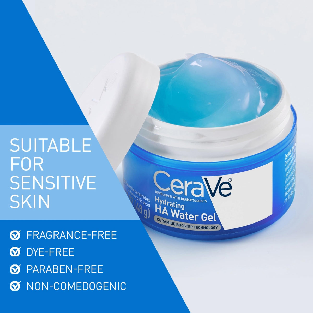 CeraVe Hydrating Hyaluronic Acid Water Gel Moisturizer for Face, 1.7oz CeraVe