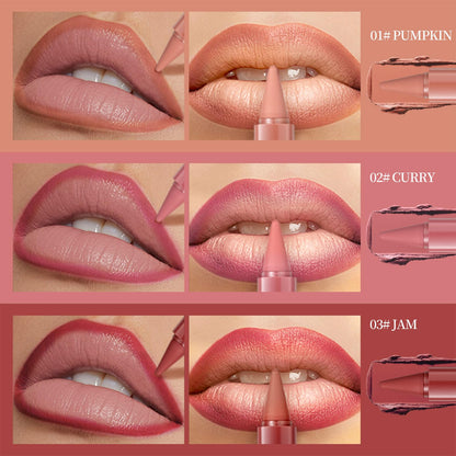 6 Pcs Gradient Lip Liner and Lipstick Combo Set - 2-in-1 Ombre Lipstick & Brown Lip Liner Duo - Waterproof, Long-Lasting, Matte Finish - Smudge-Proof, Full Coverage Lip Kit for Fuller & Plumper Lips Beauty Glazed