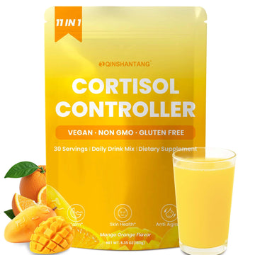 Cortisol Drink Powder, Cortisol Supplements for Women | Magnesium Glycinate, Ashwagandha, L-Theanine & Lion’s Mane | Relaxation, Focus & Stress Balance | Mango Orange Flavor | 30 Servings QIN SHAN TANG buy australia supplements