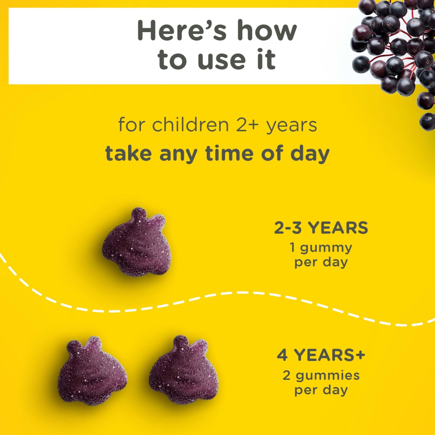 Zarbee’s Kids Elderberry Immune Support Supplement Gummies, Vitamins A C D3 E & Zinc, Elderberry Extract, Gluten & Gelatin Free Zarbee's