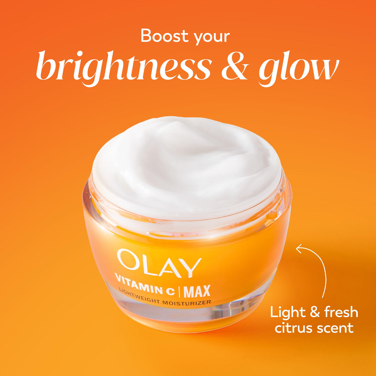 Olay, Vitamin C MAX Face Moisturizer, Brightening Cream for Women, Hydrating, Evens Tone, Dark Spot and Hyperpigmentation Reduction, Glowing Skin Care - Niaciniamide, Peptides, 1.7 Ounce Olay