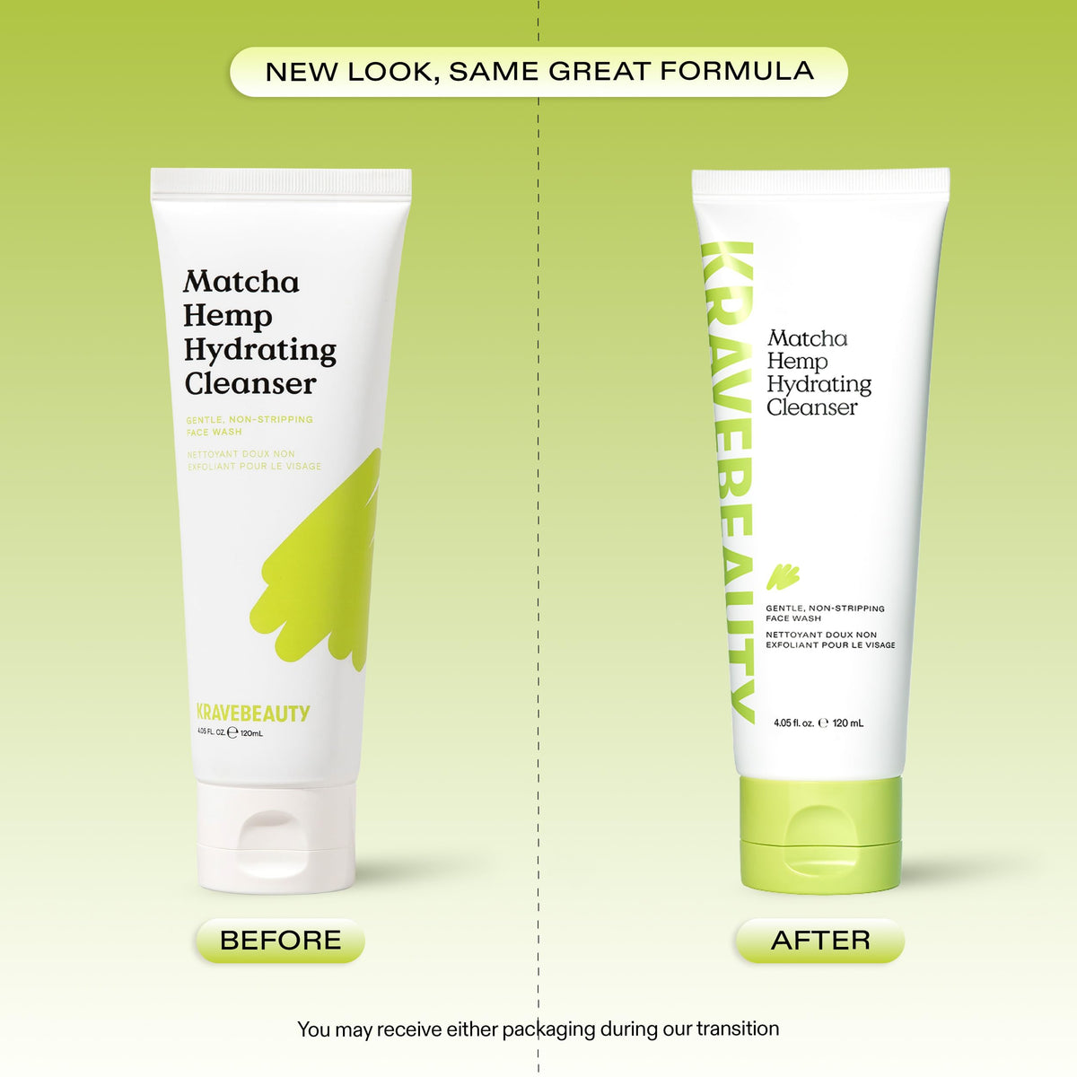 KraveBeauty Matcha Hemp Hydrating Cleanser for Dry, Sensitive Skin, 120 mL KraveBeauty