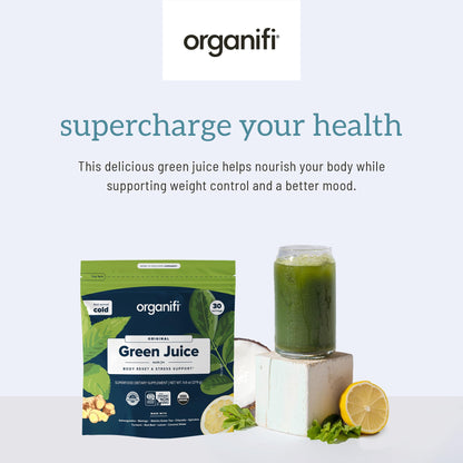 Organifi Green Juice - Powder Supplement with Organic Spirulina, Ashwagandha, and Chlorella - Helps Achieve Fitness Goals and Reduce Cortisol Levels, 30-Day Supply Gsupps Australia