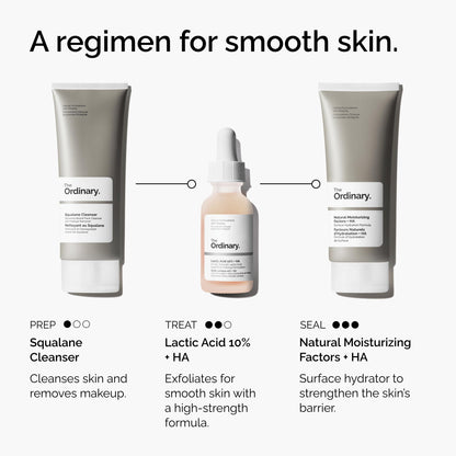 The Ordinary Lactic Acid 10% + Hyaluronic Acid 2%, High-Strength Exfoliating Serum for Smoother, Brighter Skin, 1 Fl Oz The Ordinary