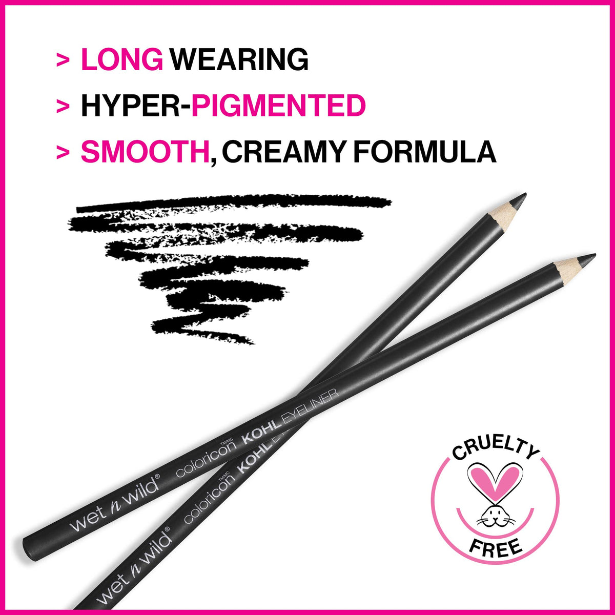 wet n wild Color Icon Kohl Eyeliner Pencil - Rich Hyper-Pigmented Color, Smooth Creamy Application, Long-Wearing Matte Finish Versatility, Cruelty-Free - Baby's Got Black wet n wild