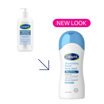 Cetaphil Moisturizing Body Wash, Sensitive Skin, Fragrance Free, 16.9oz Cetaphil