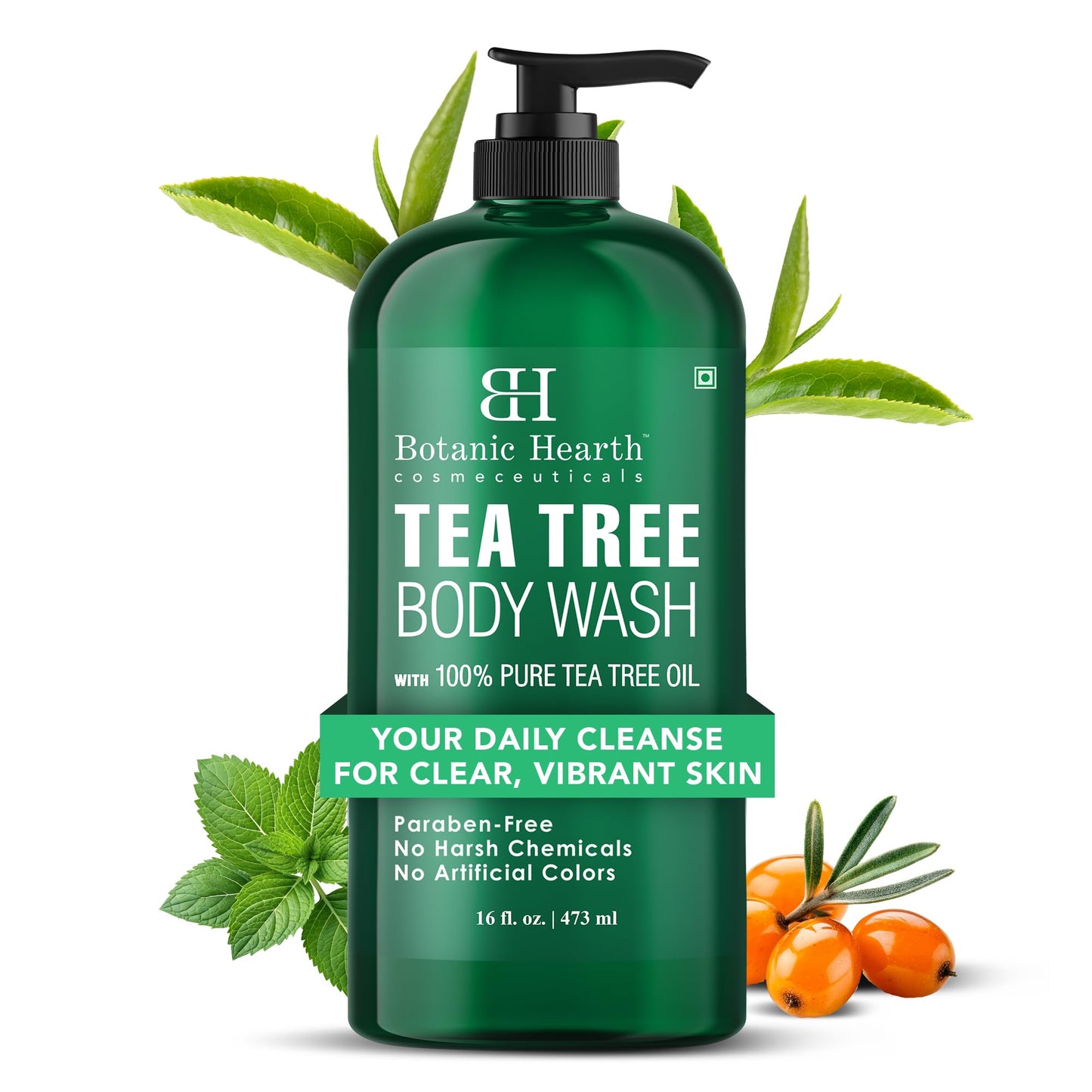 Botanic Hearth Tea Tree Body Wash -16 fl oz- All-Natural Antifungal & Odor-Control Shower Botanic Hearth