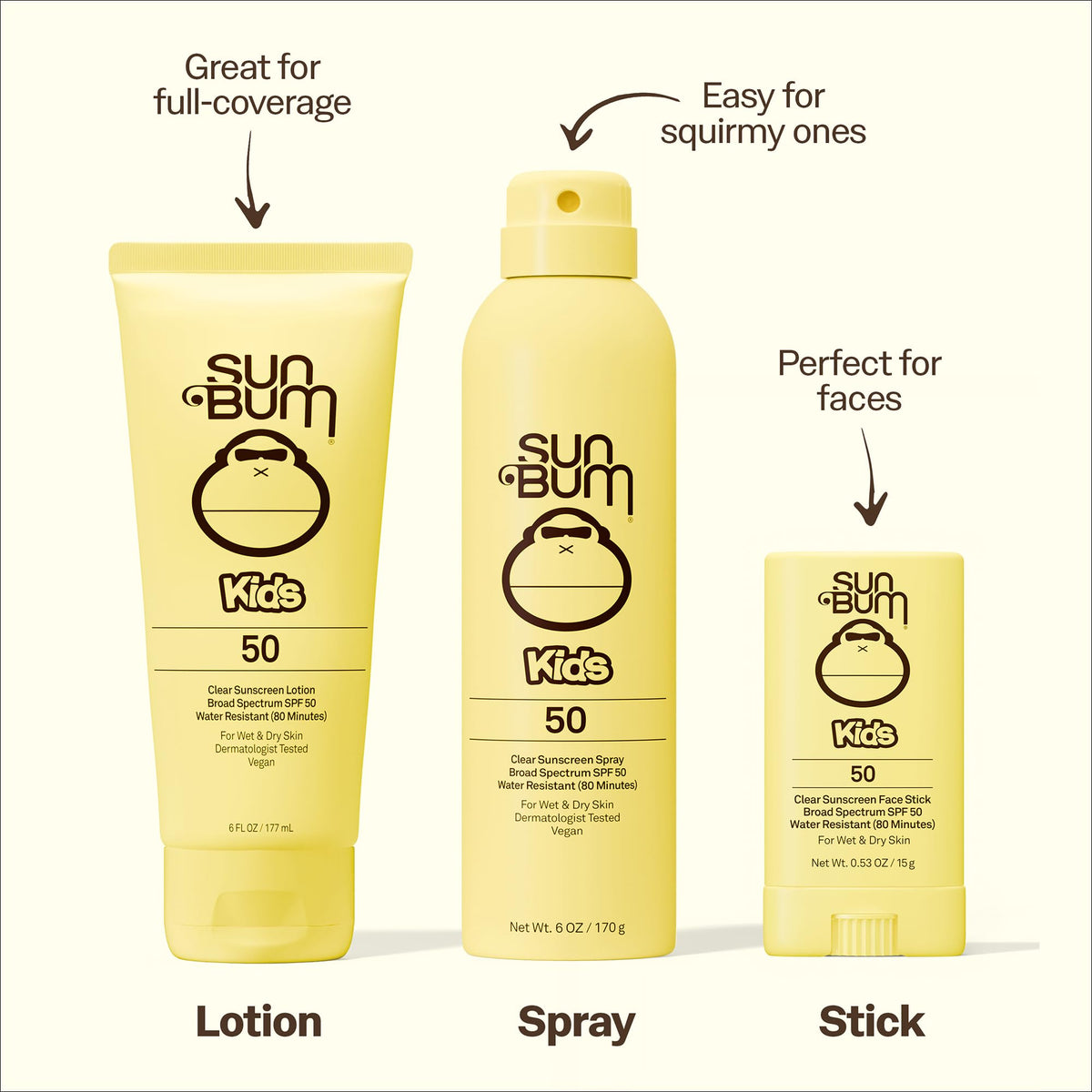 Sun Bum Kids SPF 50 Clear Face Stick Sunscreen - Travel Size, 0.53 oz Sun Bum