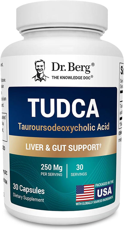 Dr. Berg TUDCA Supplement (Tauroursodeoxycholic Acid) - Powerful Formula for Liver Health, Bile Flow, Gallbladder Support, and Digestive Health* - 30 Capsules