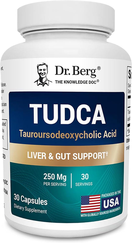 Dr. Berg TUDCA Supplement (Tauroursodeoxycholic Acid) - Powerful Formula for Liver Health, Bile Flow, Gallbladder Support, and Digestive Health* - 30 Capsules