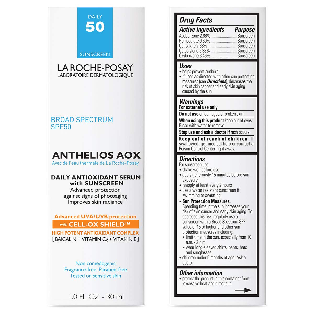 La Roche-Posay Anthelios AOX Antioxidant Serum with Sunscreen SPF 50 1oz La Roche-Posay