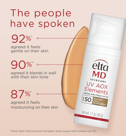 EltaMD UV AOX Elements 100% Mineral Tinted Face Sunscreen SPF 50, 1.7 oz EltaMD