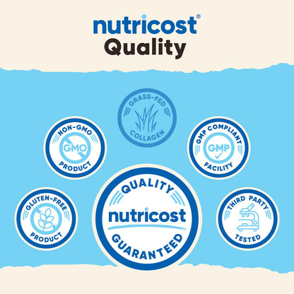 Nutricost Collagen Peptides Powder 4 oz (Unflavored) Type I, Type III Collagen - Grass-Fed, Gluten Free and Non-GMO Nutricost