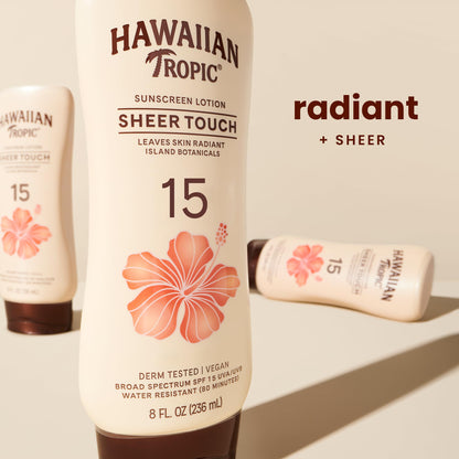 Hawaiian Tropic Sunscreen Sheer Touch Broad Spectrum Sun Care Sunscreen Lotion - SPF 15, 8 Ounce Hawaiian Tropic
