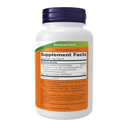 Now Supplements, Turmeric Curcumin with BioPerine, 90 Veg Caps Gsupps Australia