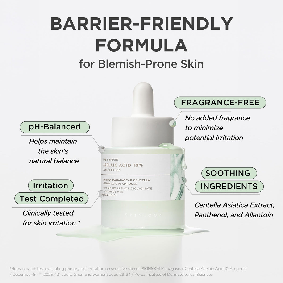 SKIN1004 Azelaic Acid 10% Ampoule, Hydrating Face Serum for Blemish-Prone & Irritated Skin, Soothing Care for Visible Marks with Centella, Niacinamide-Free, Korean Skin Care, 1.01 fl.oz / 30ml SKIN1004
