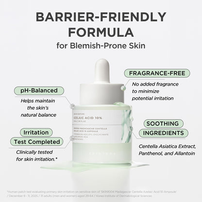 SKIN1004 Azelaic Acid 10% Ampoule, Hydrating Face Serum for Blemish-Prone & Irritated Skin, Soothing Care for Visible Marks with Centella, Niacinamide-Free, Korean Skin Care, 1.01 fl.oz / 30ml SKIN1004