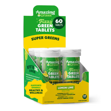 Amazing Grass Effervescent Tablets: Green Superfood Water Flavoring Tablet with Antioxidants & Alkalizing Greens, Lemon Lime, 60 Count Amazing Grass buy australia supplements