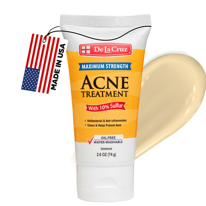 De La Cruz Sulfur Ointment - Cystic Acne Treatment for Face and Body - Daily 10 Min Spot Treatment Mask - Safe and Effective Game Changing Hormonal Acne De La Cruz