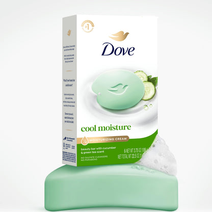 Dove Beauty Bar Soap Cool Moisture Cucumber & Green Tea Scent 6 Bars 3.75oz Dove