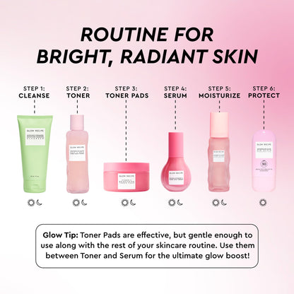 Glow Recipe Vitamin C Brightening Toner Pads - Korean Vitamin C Face Pads for Dark Circles Under-Eye and Cheeks - Light Face Exfoliator - Niacinamide, Caffeine, Guava - Fragrance-Free (60 Count) Glow Recipe