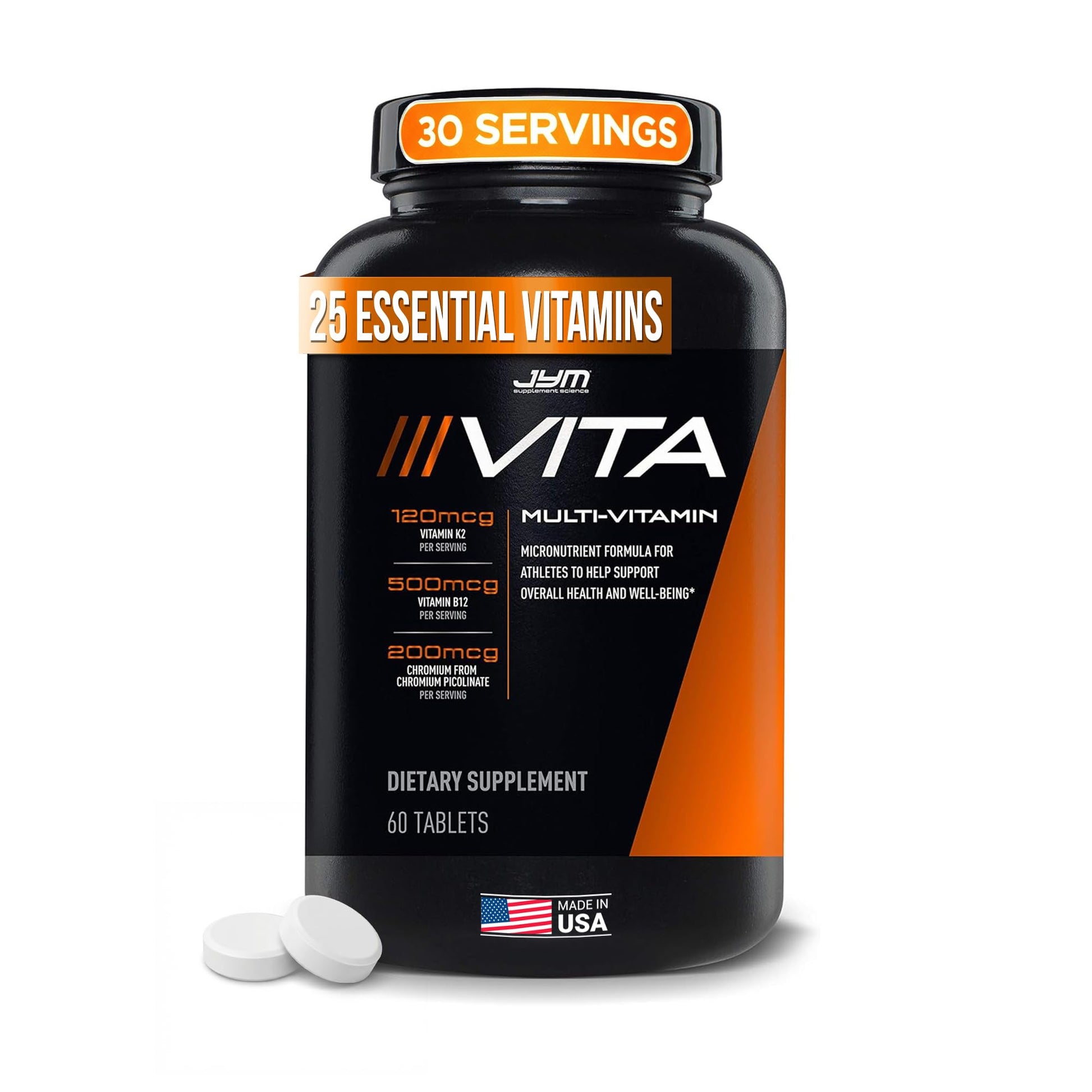JYM Supplement Science Vita JYM Sports Multivitamin & Mineral Support, Vitamin A, C, B6, B12, E, K, Boron, Biotin, Potassium 60 Tablets JYM Supplement Science buy australia supplements