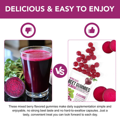 Beet Root Gummies Enriched with 200mg CoQ10 & Beet Root Extract for Blood Pressure, Heart Health Support, Energy Level Suport, Promoting Nitric Oxide chenyayun
