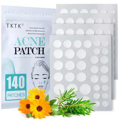 TKTK Pimple Patch for Face, Hydrocolloid Acne Absorbing Dots, 4 Sizes 140CT TKTK