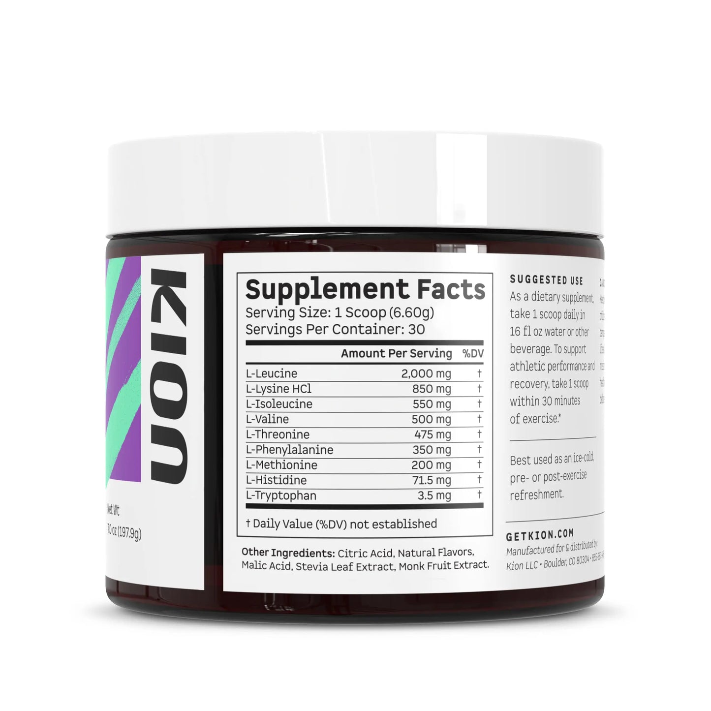 Kion Aminos - Essential Amino Acids Supplement, Essential Amino Acids Powder for Muscle Recovery, BCAA EAA No Caffeine, Amino Acid Powder, Essential Amino Energy - 30 Servings, Mixed Berry Kion