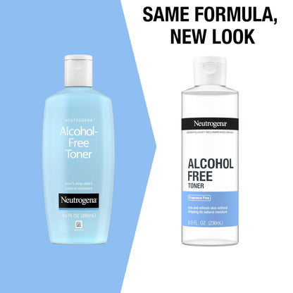 Neutrogena Alcohol-Free Gentle Daily Facial Toner, Fragrance-Free to Tone & Refresh Skin, Gently Removes Impurities & Reconditions Skin, Hypoallergenic, 8 fl. oz Neutrogena