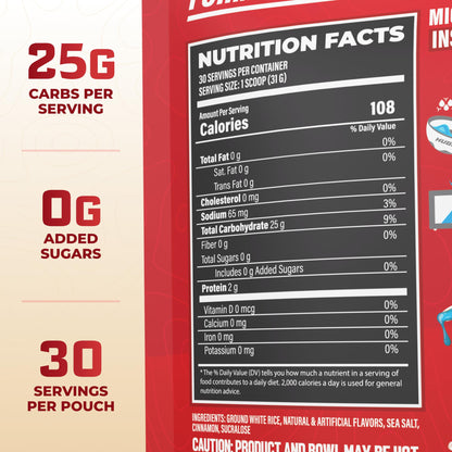 Huge Creamy Rice, Maple Brown Sugar, Rice Cereal (Cream of Rice Style), Quick & Easy Preparation, Fast-Digesting Carbohydrates, Sugar-Free, Creamy Texture, Pre & Post Workout Fuel, 30 Servings