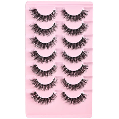 FARRED Cat Eye Lashes Natural Eyelashes Short Wispy Lash Strips Volume Cateye False Eyelash Medium Length Fake Lashes Natural Looking Hybrid Clusters Full Demi Wispies Strip Pestañas (A1 | 8-14MM) FARRED