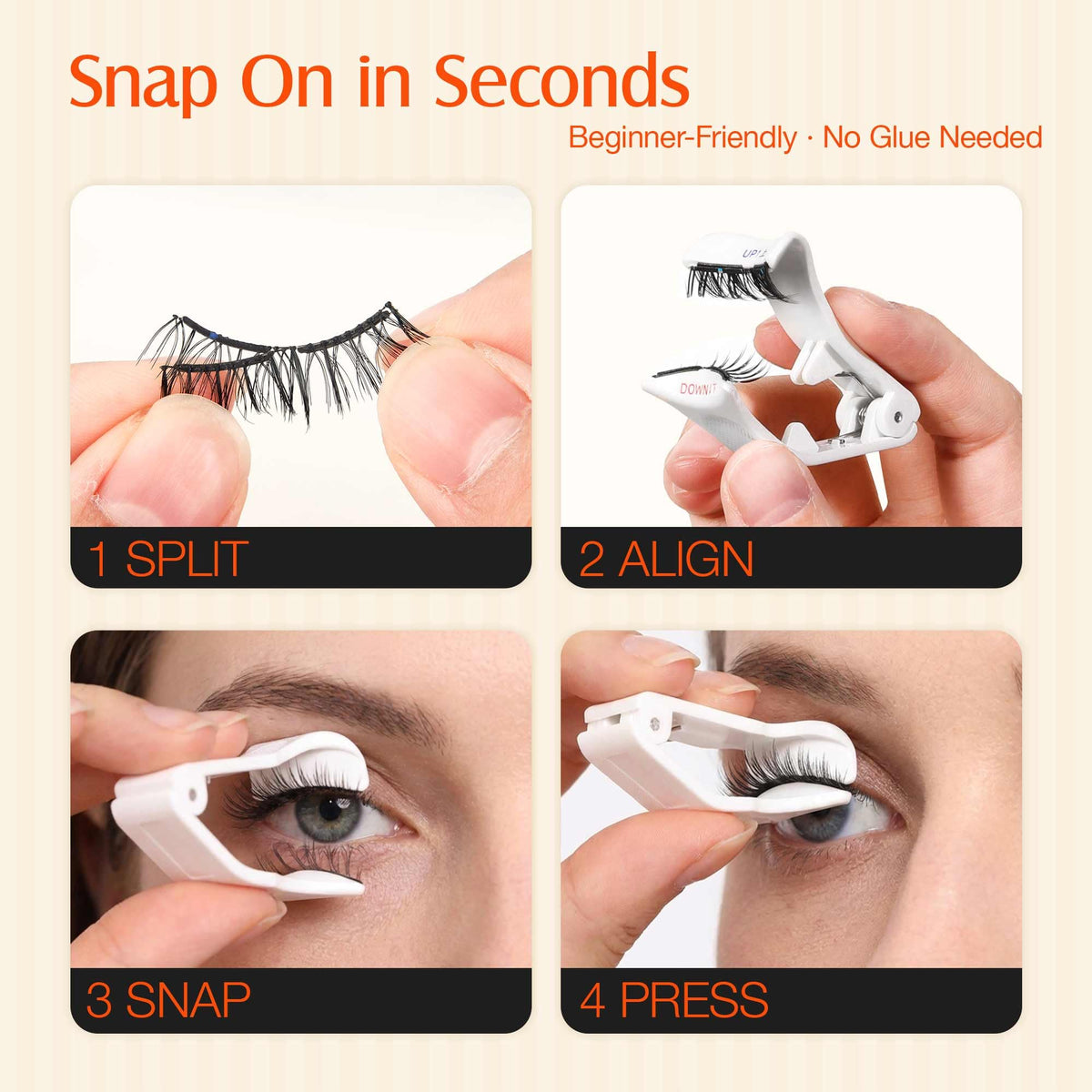 LASHVIEW Upgrade Magnetic Eyelashes with Applicator,No Glue Needed Natural Wispy Magnetic Lashes, Reusable Soft Magnetic Eyelashes, Cat Eye Look Easy to Wear & Remove (AN26) LASHVIEW