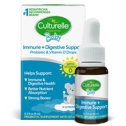 Culturelle Baby Probiotic Drops + Vitamin D, Immune & Digestive Health Support for Babies, Infants & Newborns 0-12 Months Culturelle