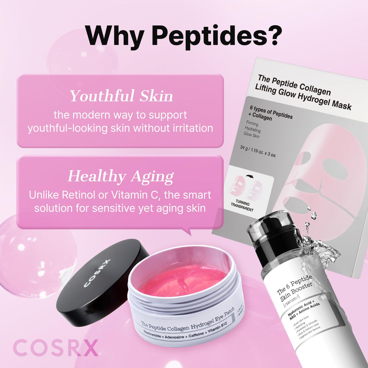 COSRX 6X Peptide Collagen Skin Booster Toner Serum for Dull Skin, 5.07 oz COSRX